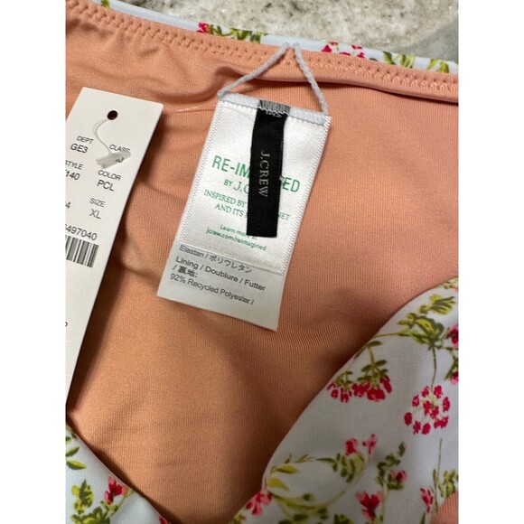 J Crew Bikini Bottom Womens XL Blue Floral Cloud Meadow Curved Waist Cheeky - Picture 7 of 9